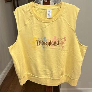 Mickey Mouse Print Disneyland Resort  Sleeveless crew sweatshirt Top Size XXL